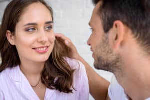 he shows it through physical contacts